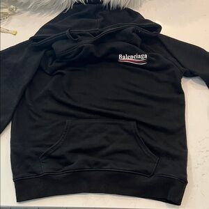 Black Cotton Hoodie -Size M